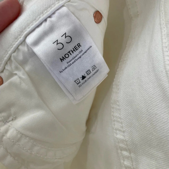 MOTHER The Dazzler Mid Rise Ankle Jeans - White - Size 33 - NWT - Picture 14 of 16
